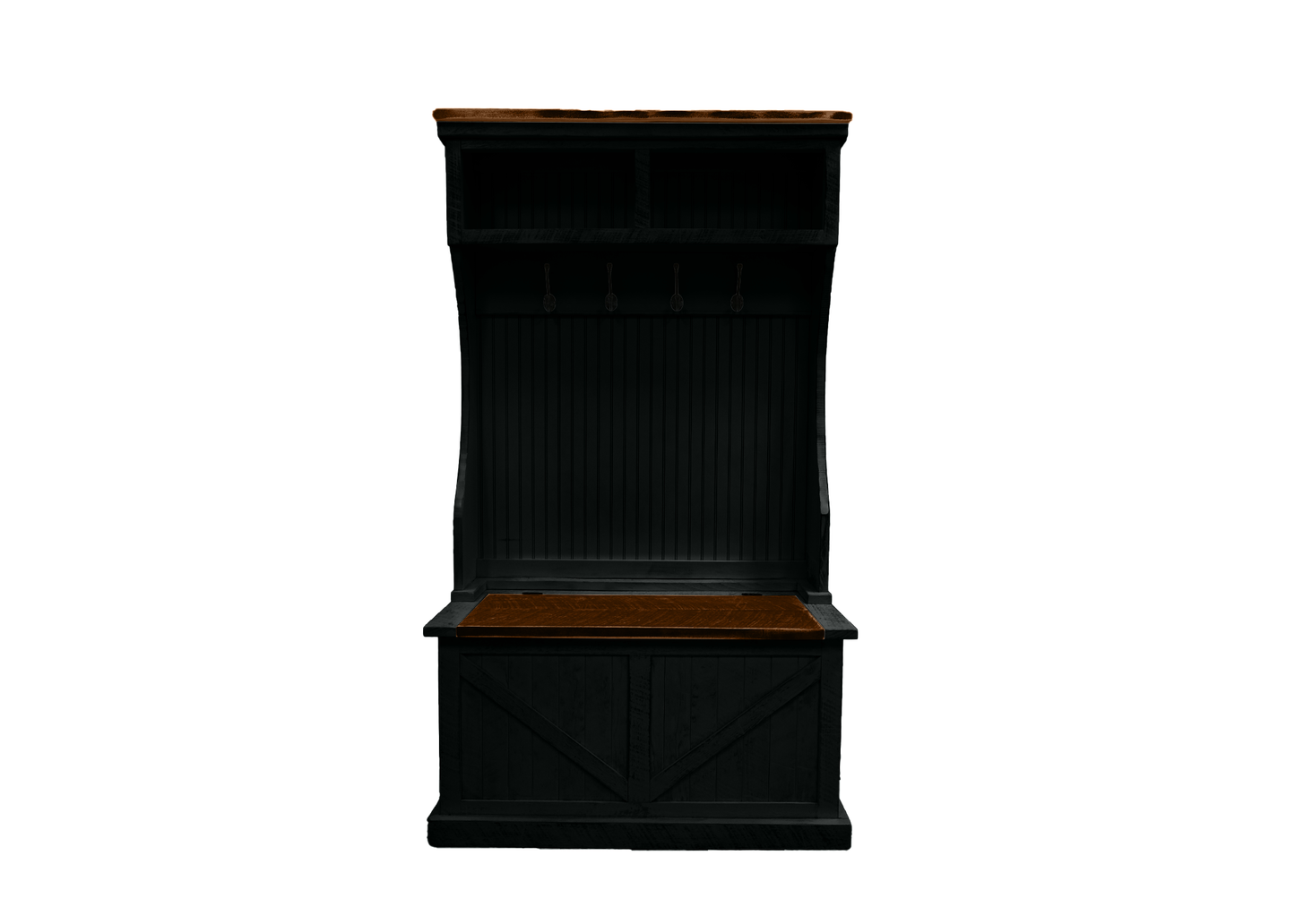 Farmhouse Hall Tree eagle furniture black front