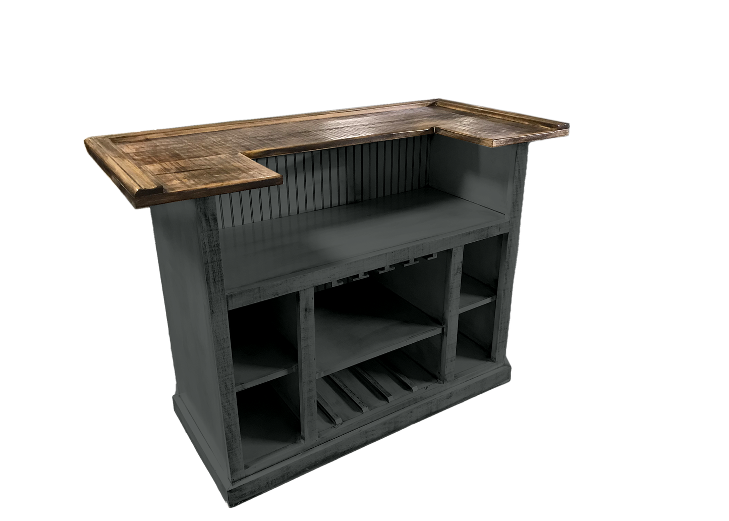 Farmhouse Solid Wood Home Bar eagle furniture gray front