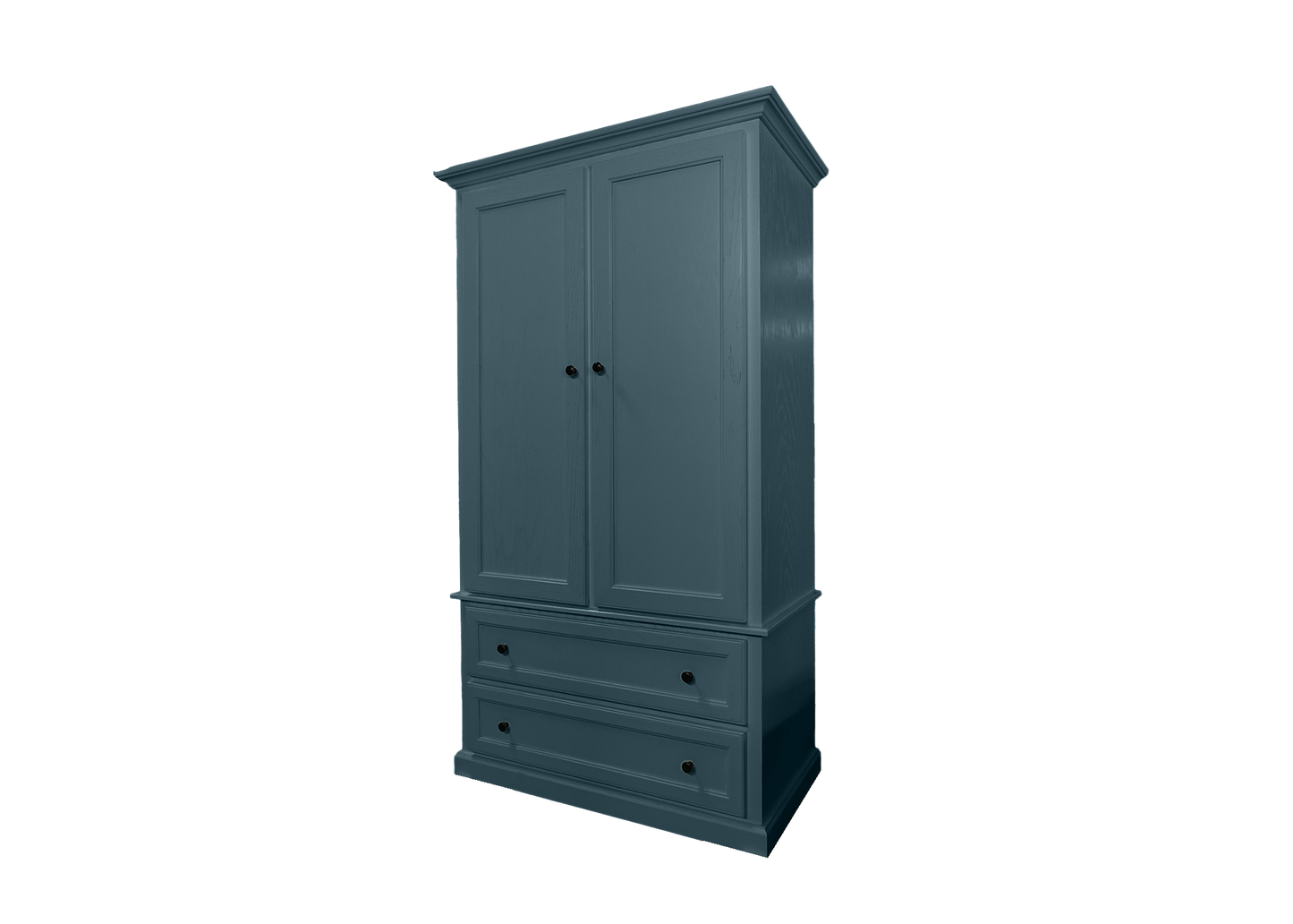 Modern oak solid wood wardrobe eagle furniture smokey blue front