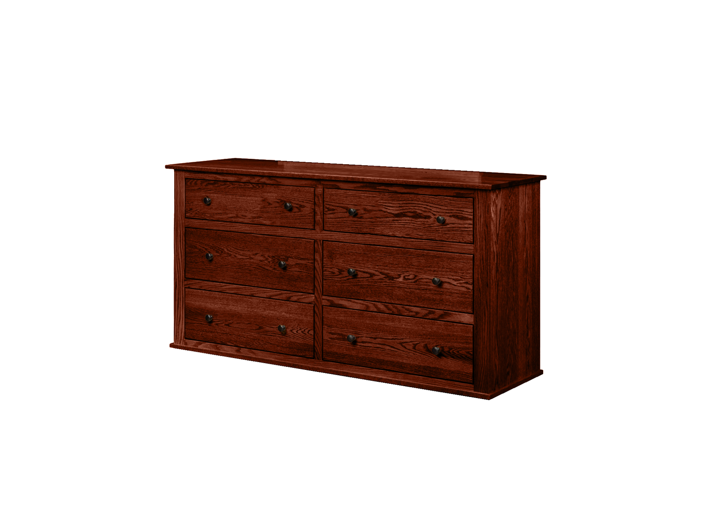 Classic Oak Solid Wood 6 Drawer Dresser