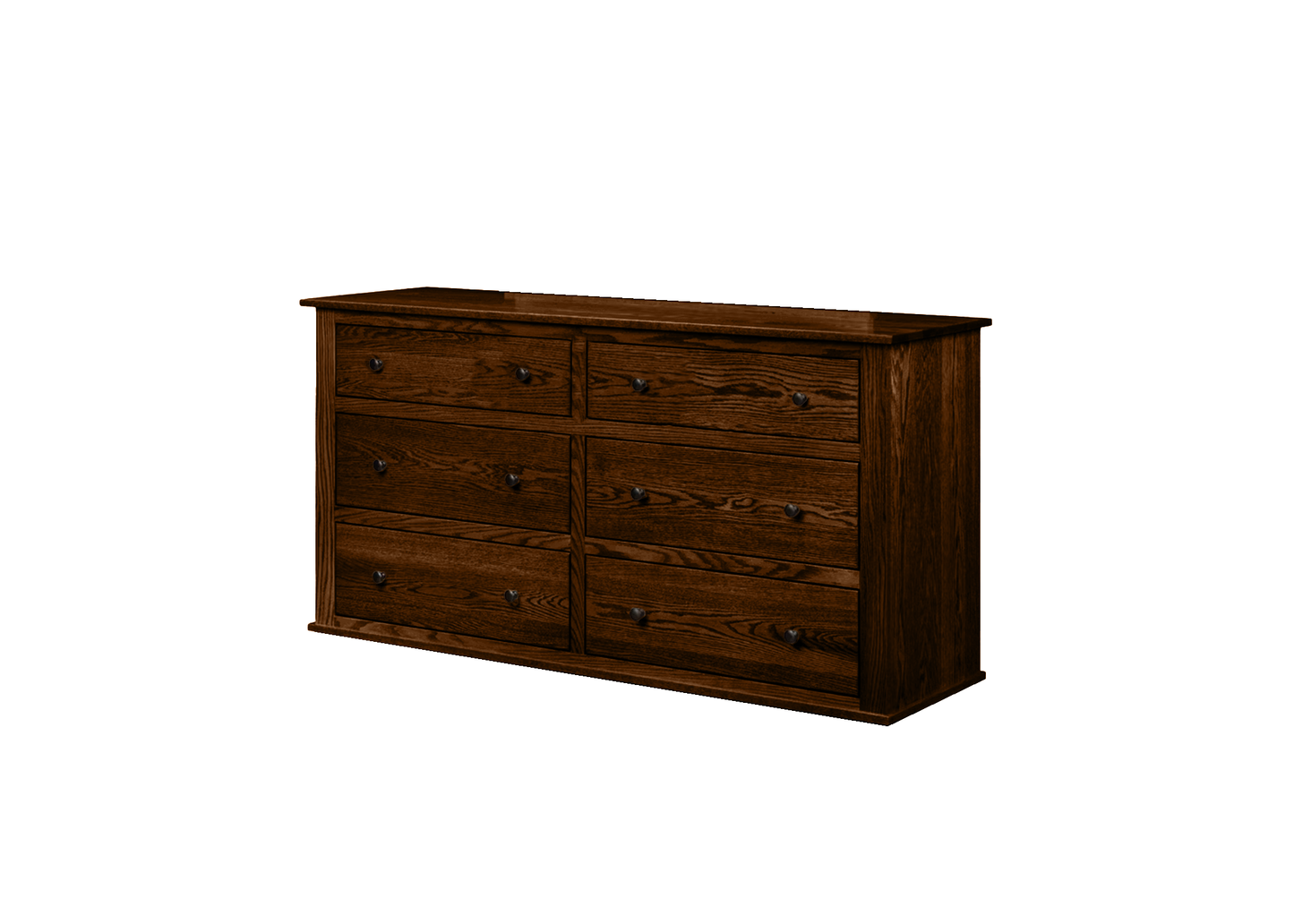 Classic Oak Solid Wood 6 Drawer Dresser