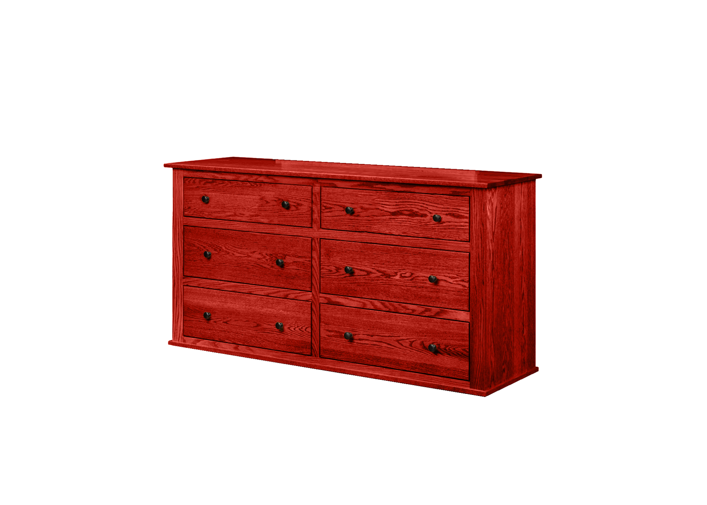 Classic Oak Solid Wood 6 Drawer Dresser