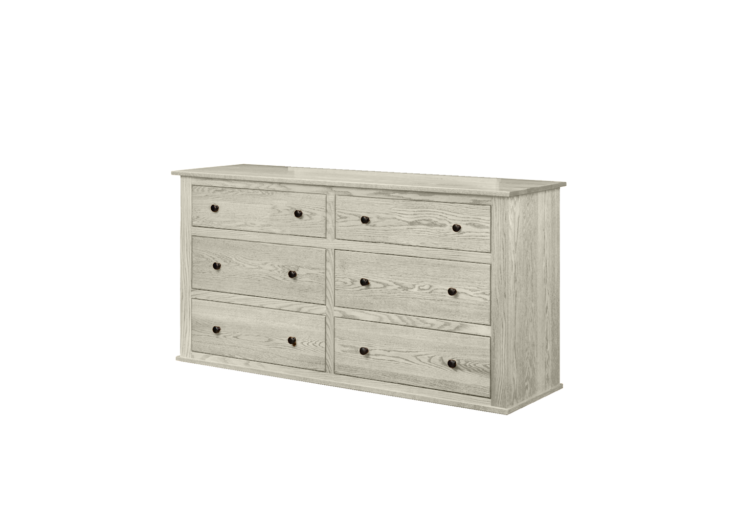 Classic Oak Solid Wood 6 Drawer Dresser