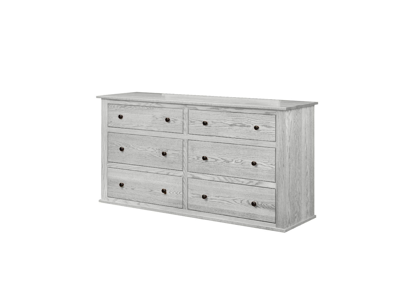 Classic Oak Solid Wood 6 Drawer Dresser