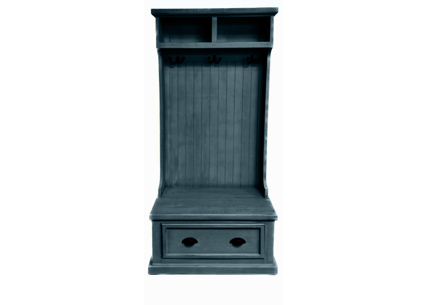Rustic Solid wood hall tree eagle furniture blue front