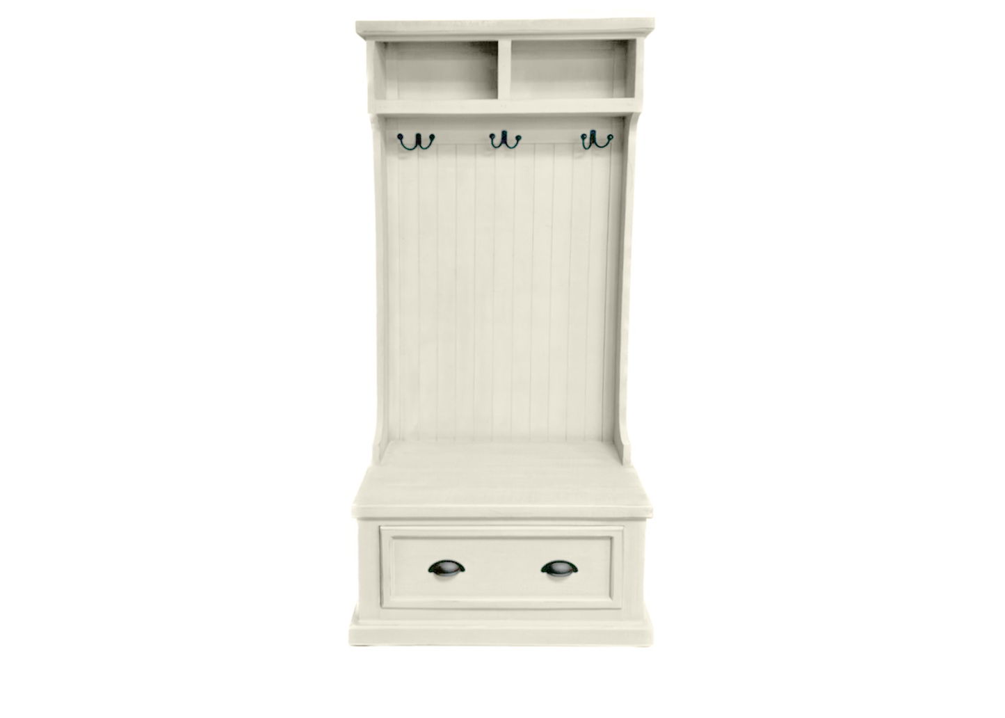 Rustic Solid wood hall tree eagle furniture soft white front