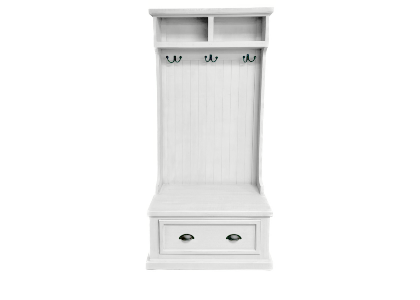Rustic Solid wood hall tree eagle furniture white front
