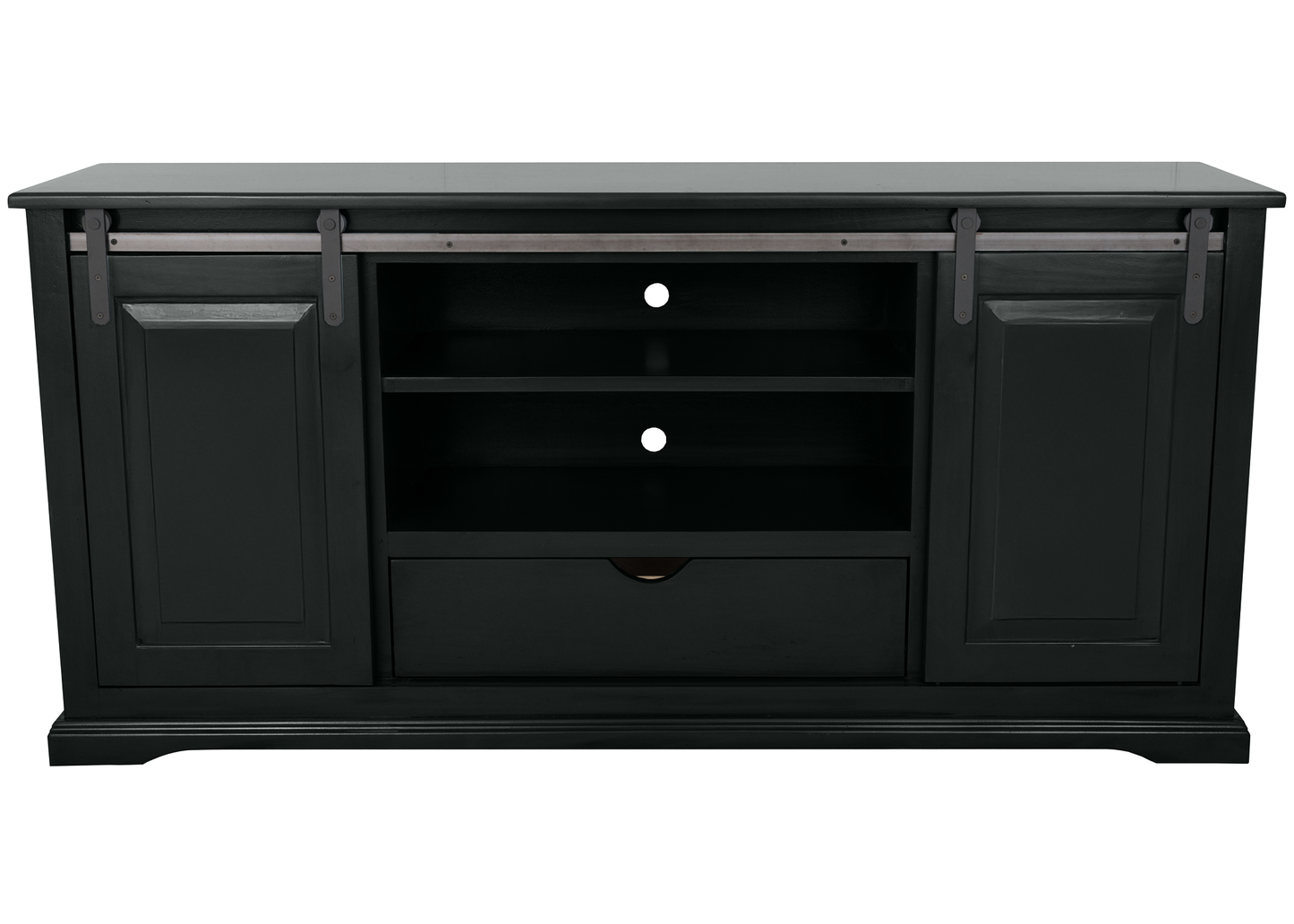 60" Traditional Solid Wood Sliding Barn Door TV Console