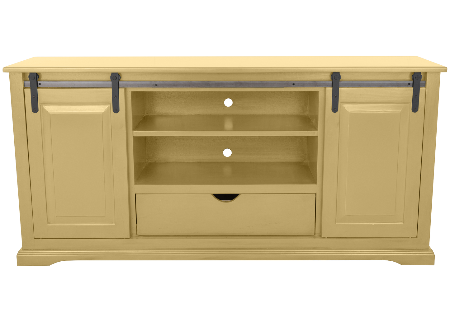 60" Traditional Solid Wood Sliding Barn Door TV Console