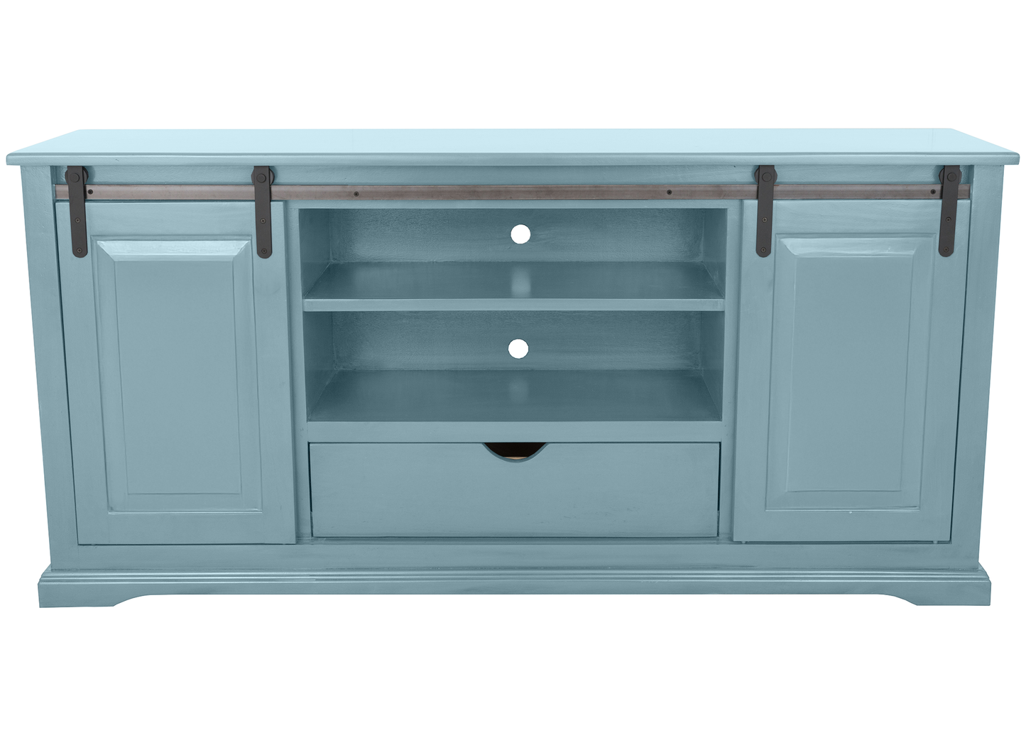 60" Traditional Solid Wood Sliding Barn Door TV Console