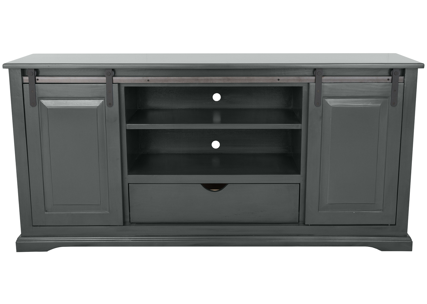 60" Traditional Solid Wood Sliding Barn Door TV Console