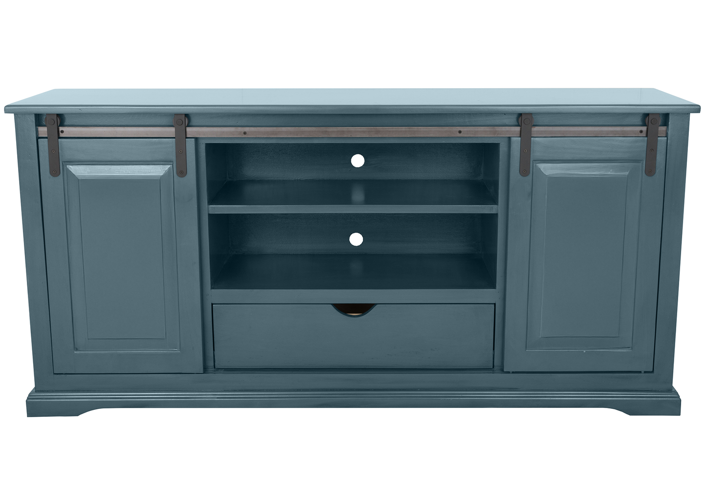 60" Traditional Solid Wood Sliding Barn Door TV Console