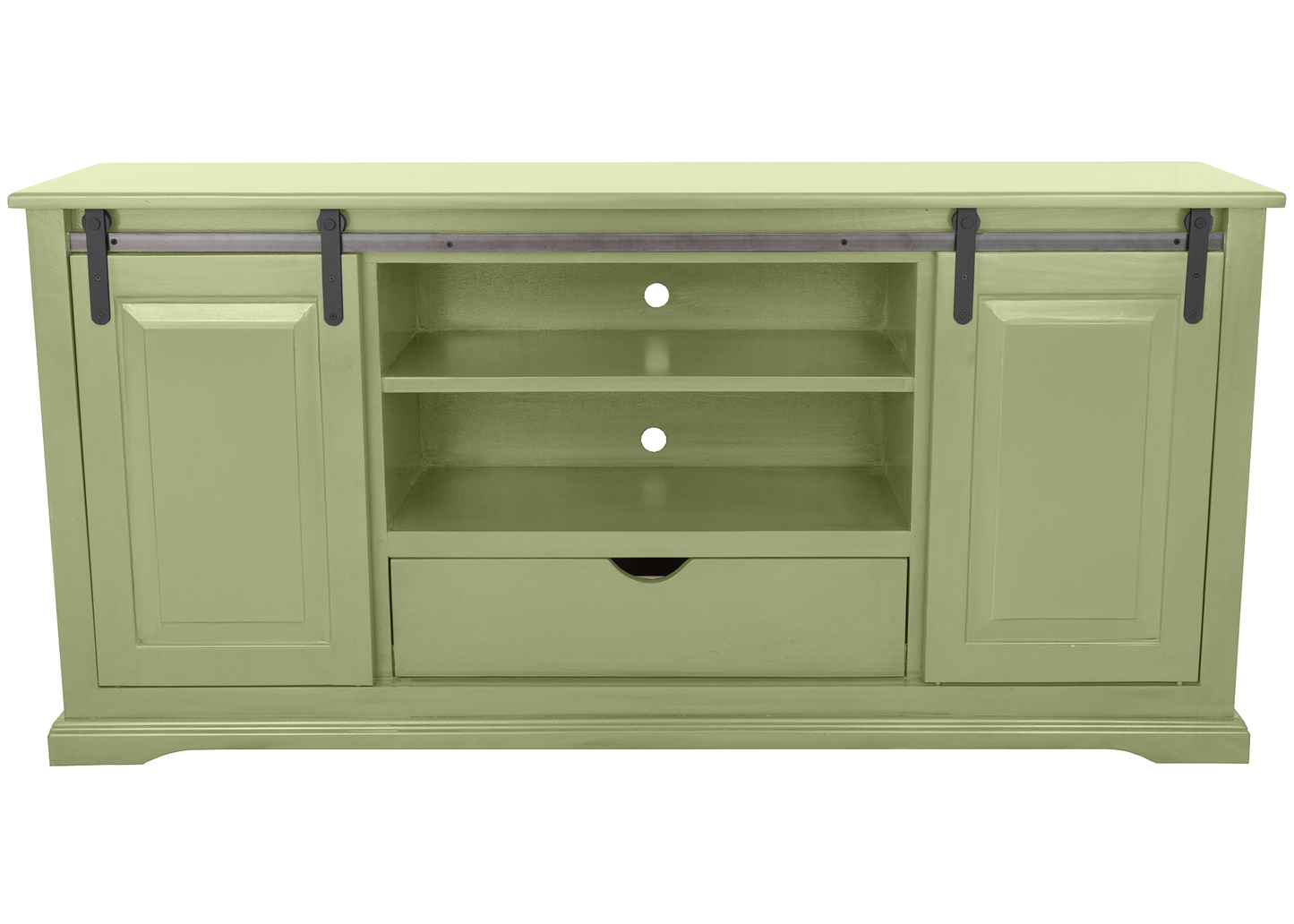 60" Traditional Solid Wood Sliding Barn Door TV Console
