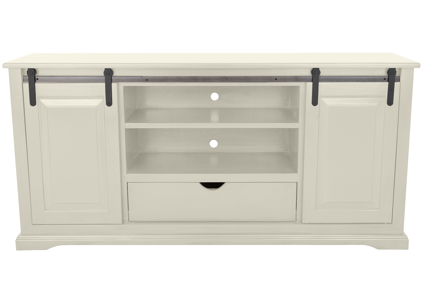 60" Traditional Solid Wood Sliding Barn Door TV Console