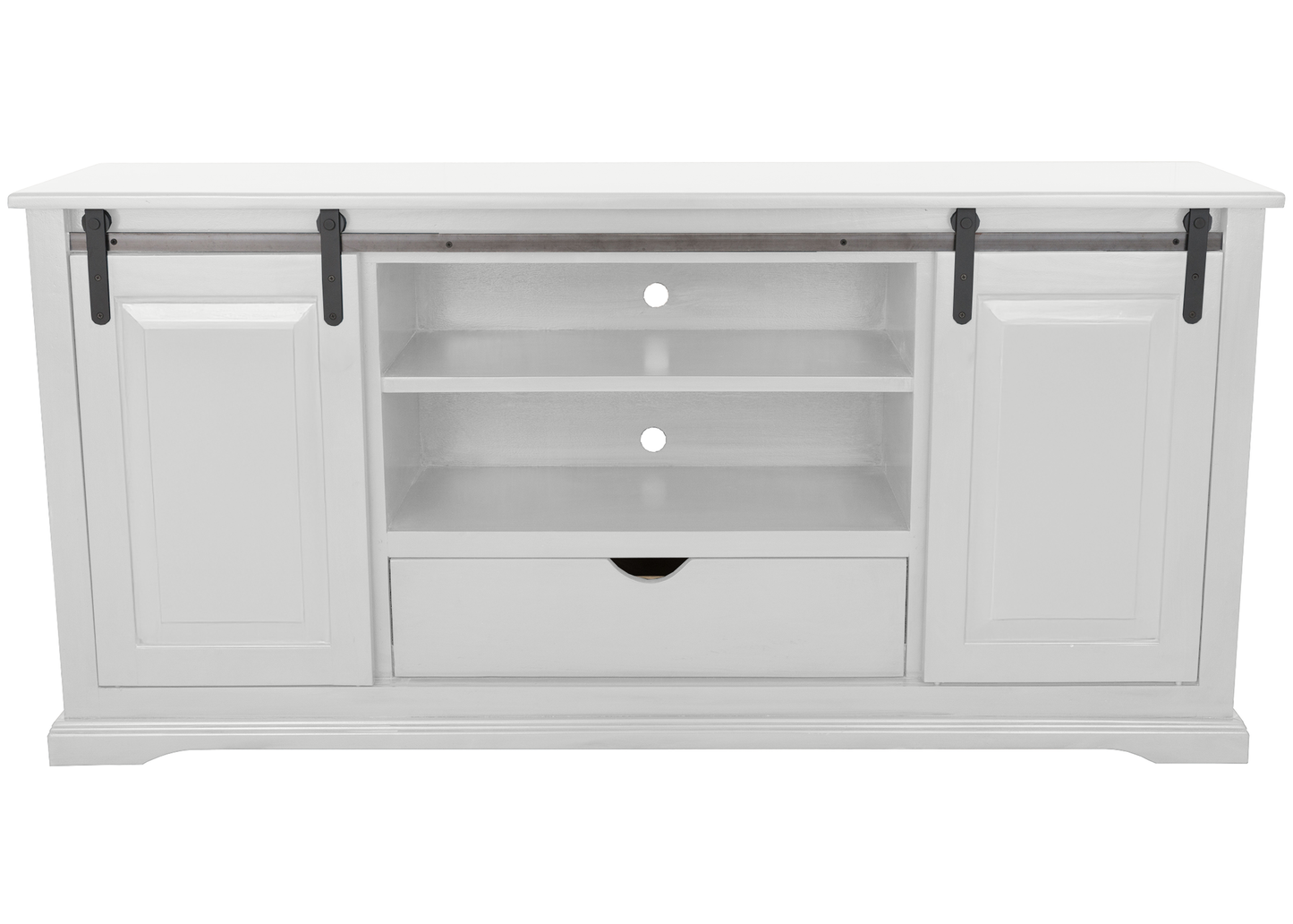 60" Traditional Solid Wood Sliding Barn Door TV Console