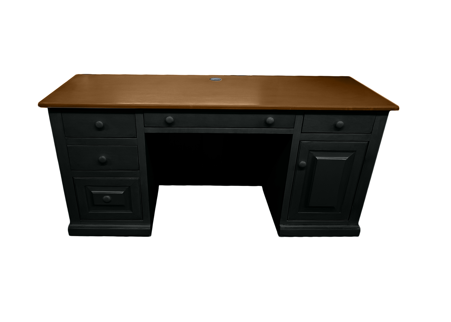 Traditional Solid Wood Executive Desk with CPU Storage eagle furniture black front