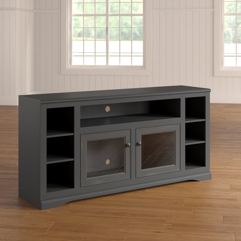 Savannah 66" Solid Wood Entertainment Console with bookcase Sides