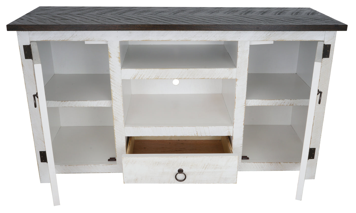 Classic Farmhouse 57" Solid Wood Entertainment Console