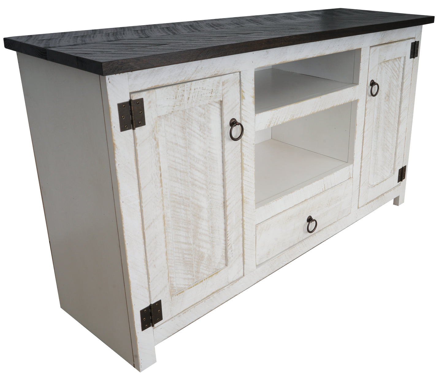 Classic Farmhouse 57" Solid Wood Entertainment Console