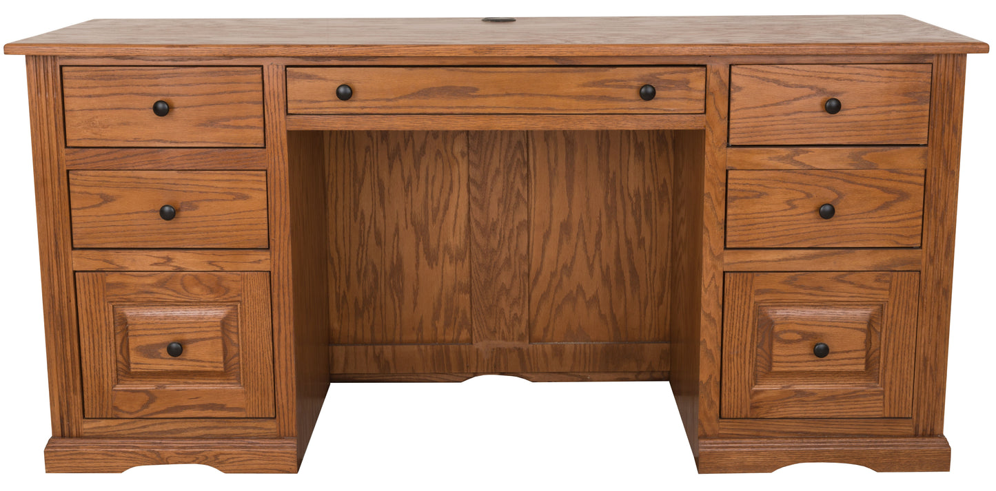 Oak Ridge Solid Wood Executive Desk with Hutch