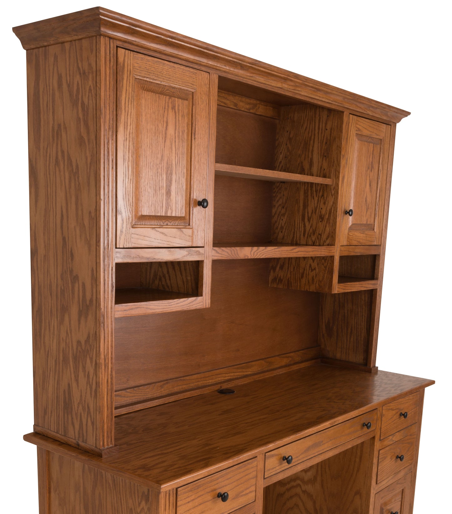 Oak Ridge Solid Wood Executive Desk with Hutch