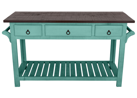 Rustic Solid Wood Kitchen Island