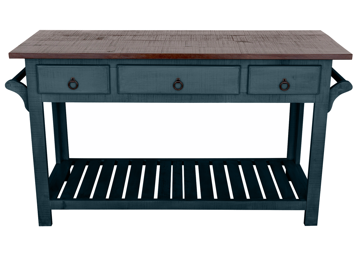 Rustic Solid Wood Kitchen Island