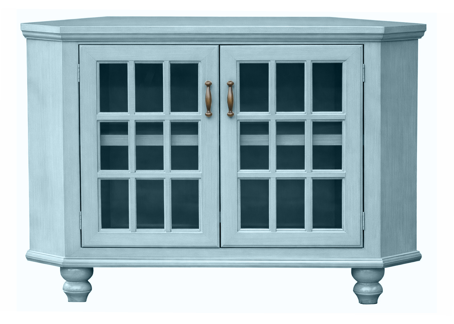 Modern Country 56" Solid Wood Corner TV Console