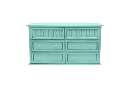 Coastal Solid Wood 6 Drawer Dresser
