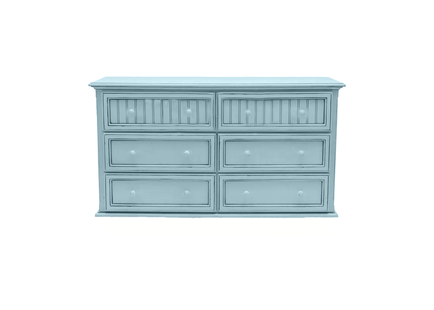 Coastal Solid Wood 6 Drawer Dresser