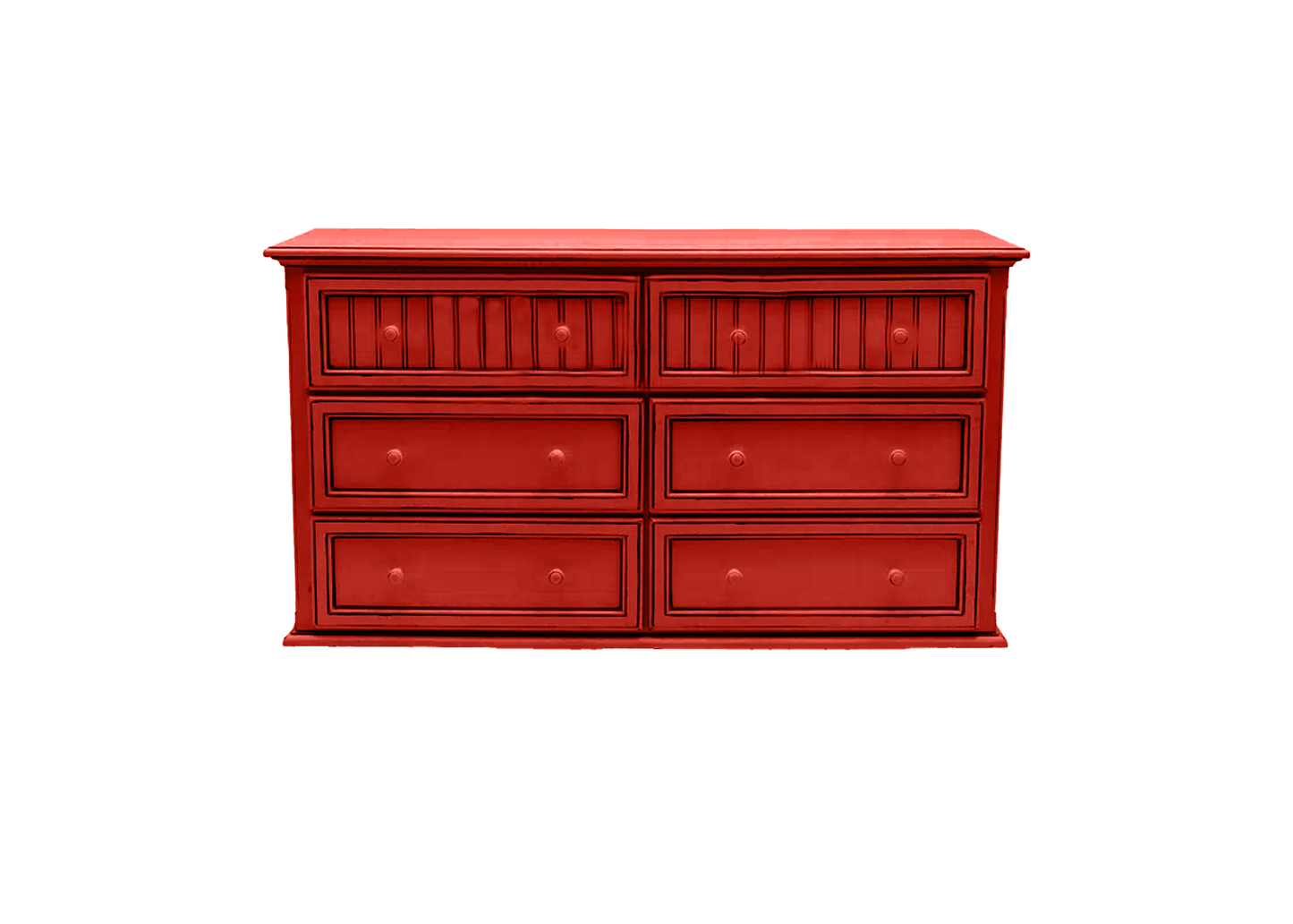 Coastal Solid Wood 6 Drawer Dresser