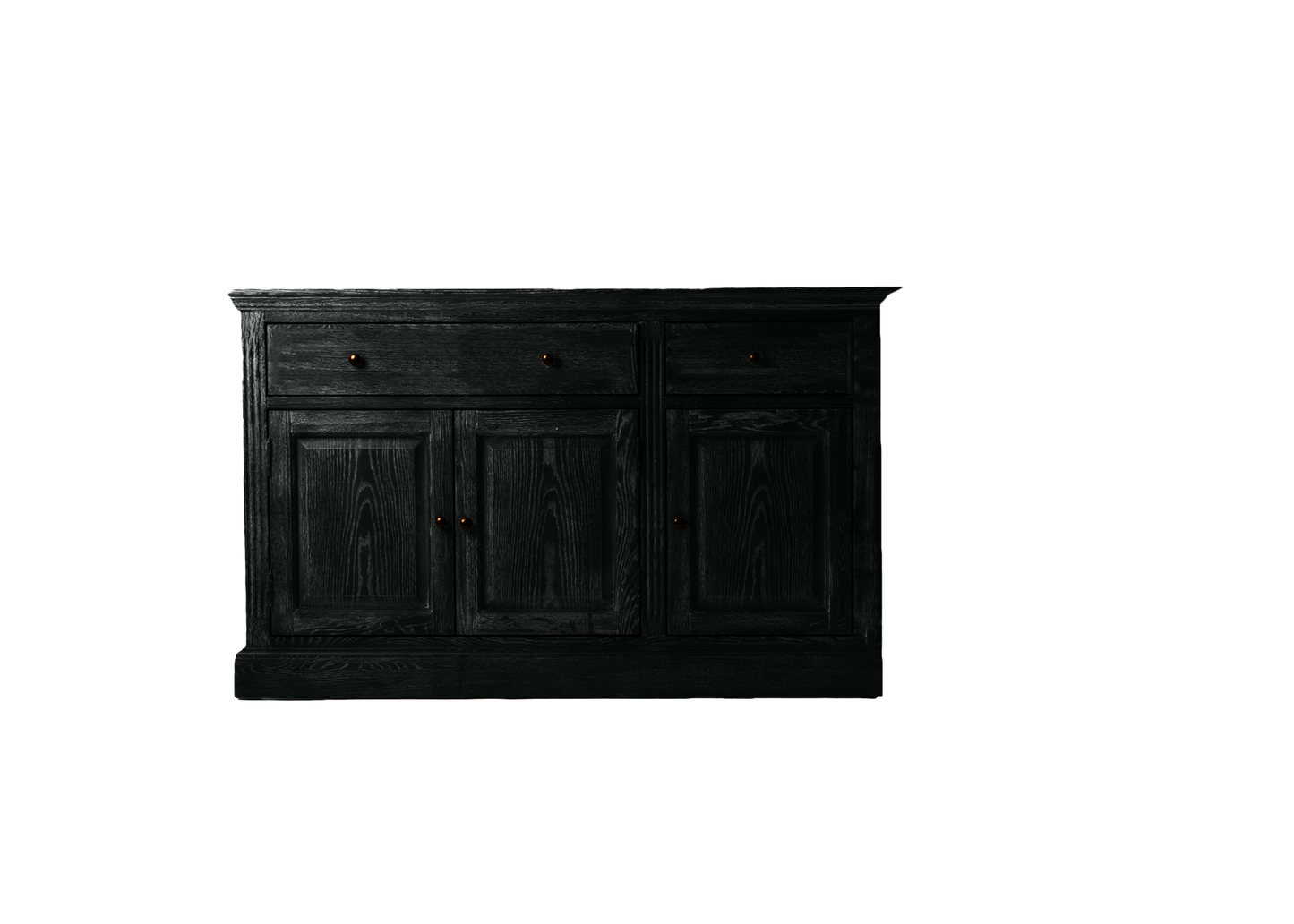 60" Traditional Solid Oak Wood Sideboard Buffet eagle furniture black front