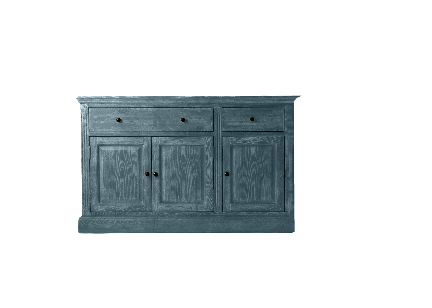 60" Traditional Solid Oak Wood Sideboard Buffet eagle furniture blue front