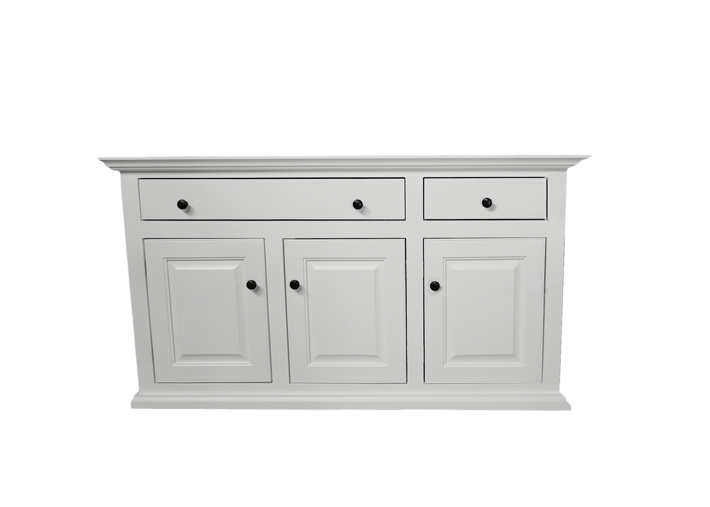 60" Traditional Solid Wood Sideboard Buffet eagle furniture white front