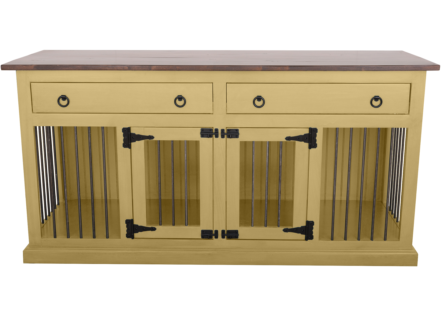 Modern Solid Wood Pet Kennel with Top Drawers