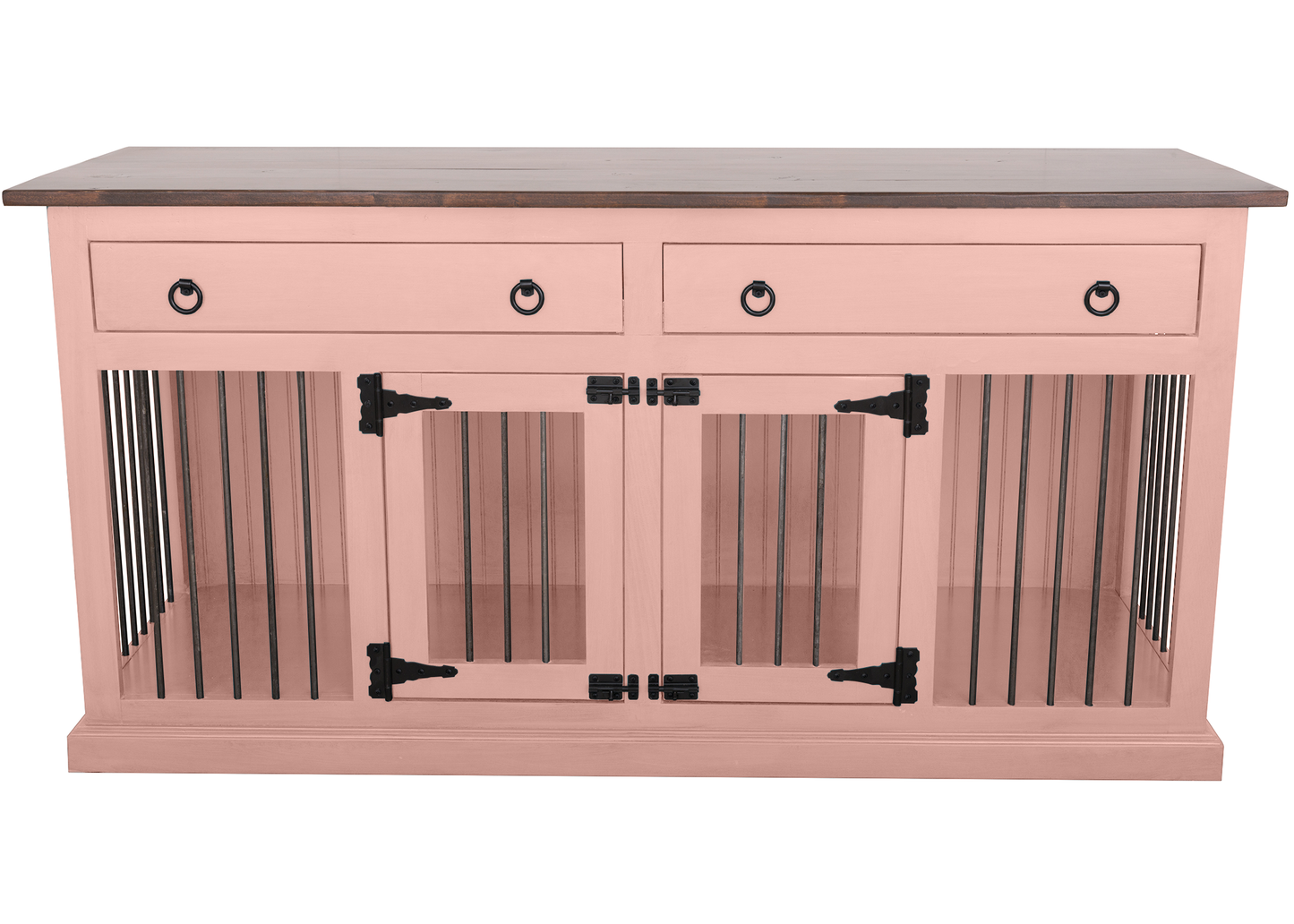 Modern Solid Wood Pet Kennel with Top Drawers