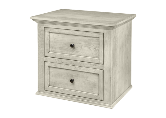 Modern Solid Wood 2-Drawer Nightstand