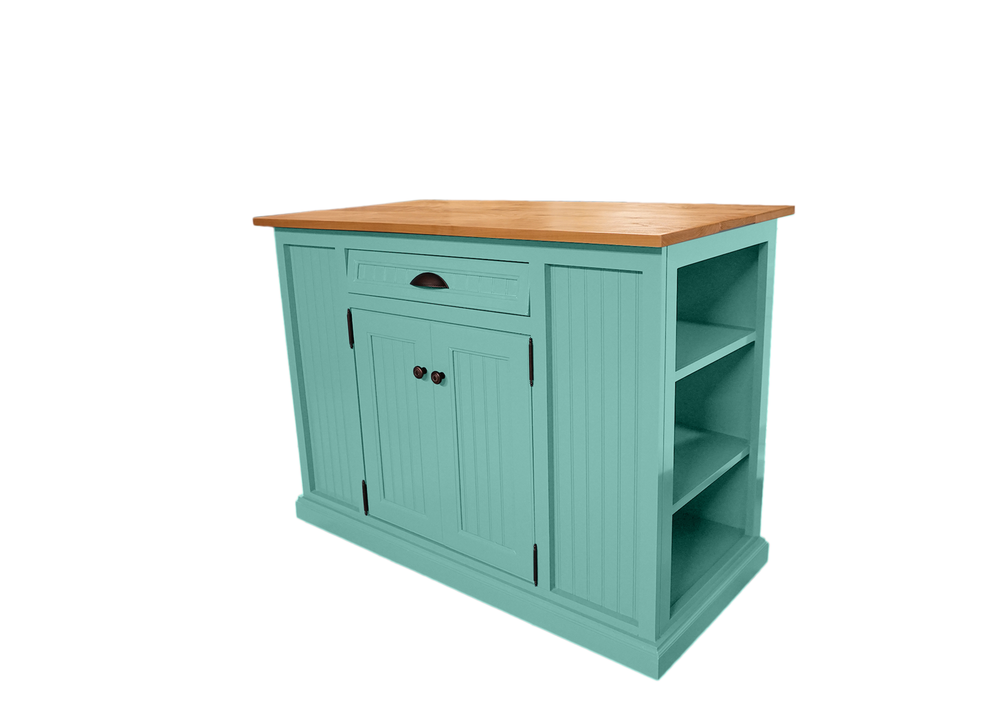 Modernized Coastal Solid Wood Kitchen Island