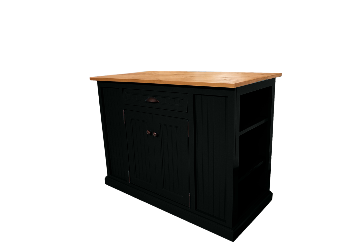 Modernized Coastal Solid Wood Kitchen Island