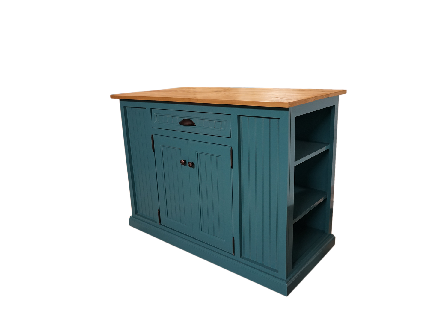 Modernized Coastal Solid Wood Kitchen Island