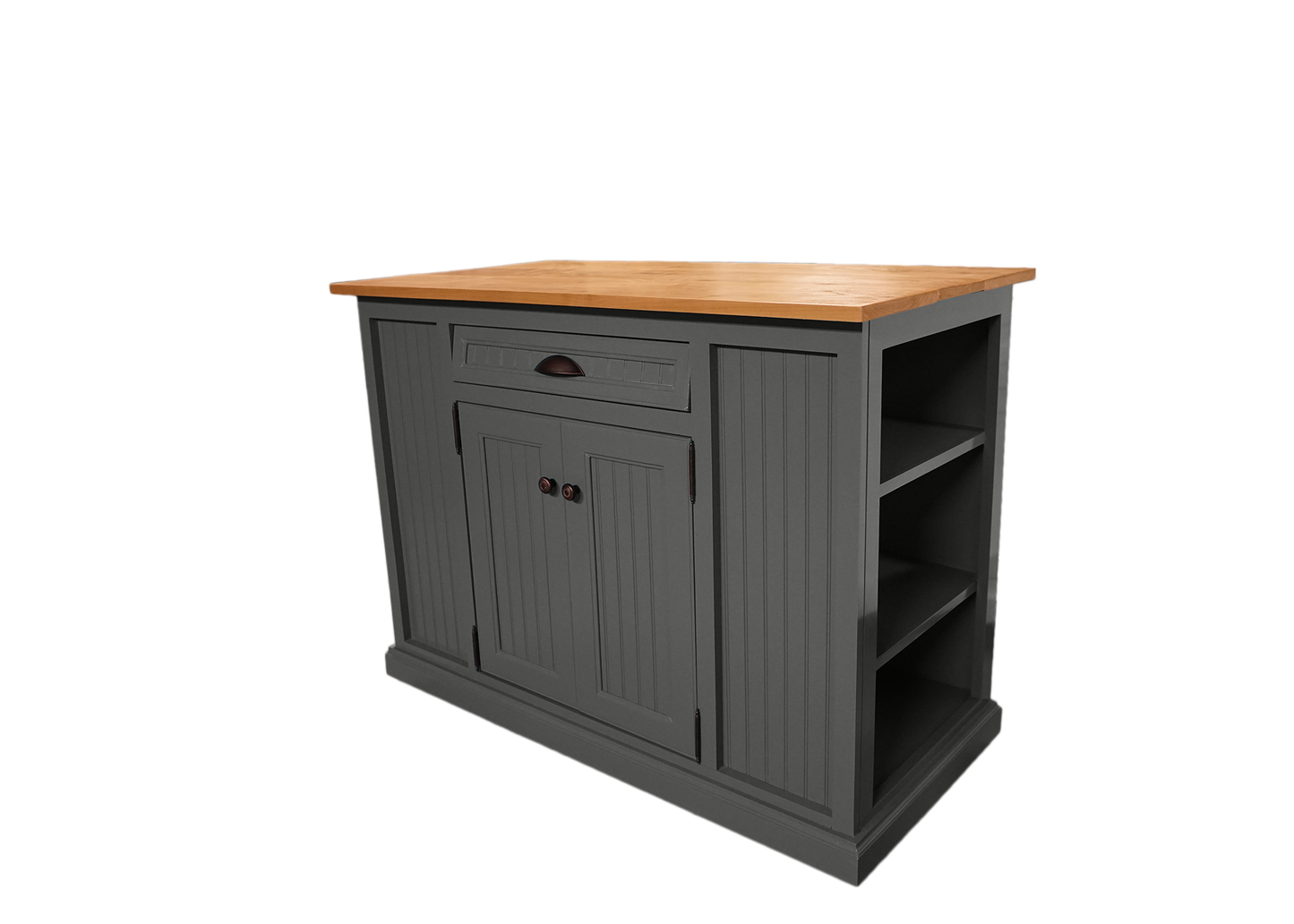 Modernized Coastal Solid Wood Kitchen Island