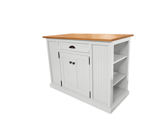 Modernized Coastal Solid Wood Kitchen Island