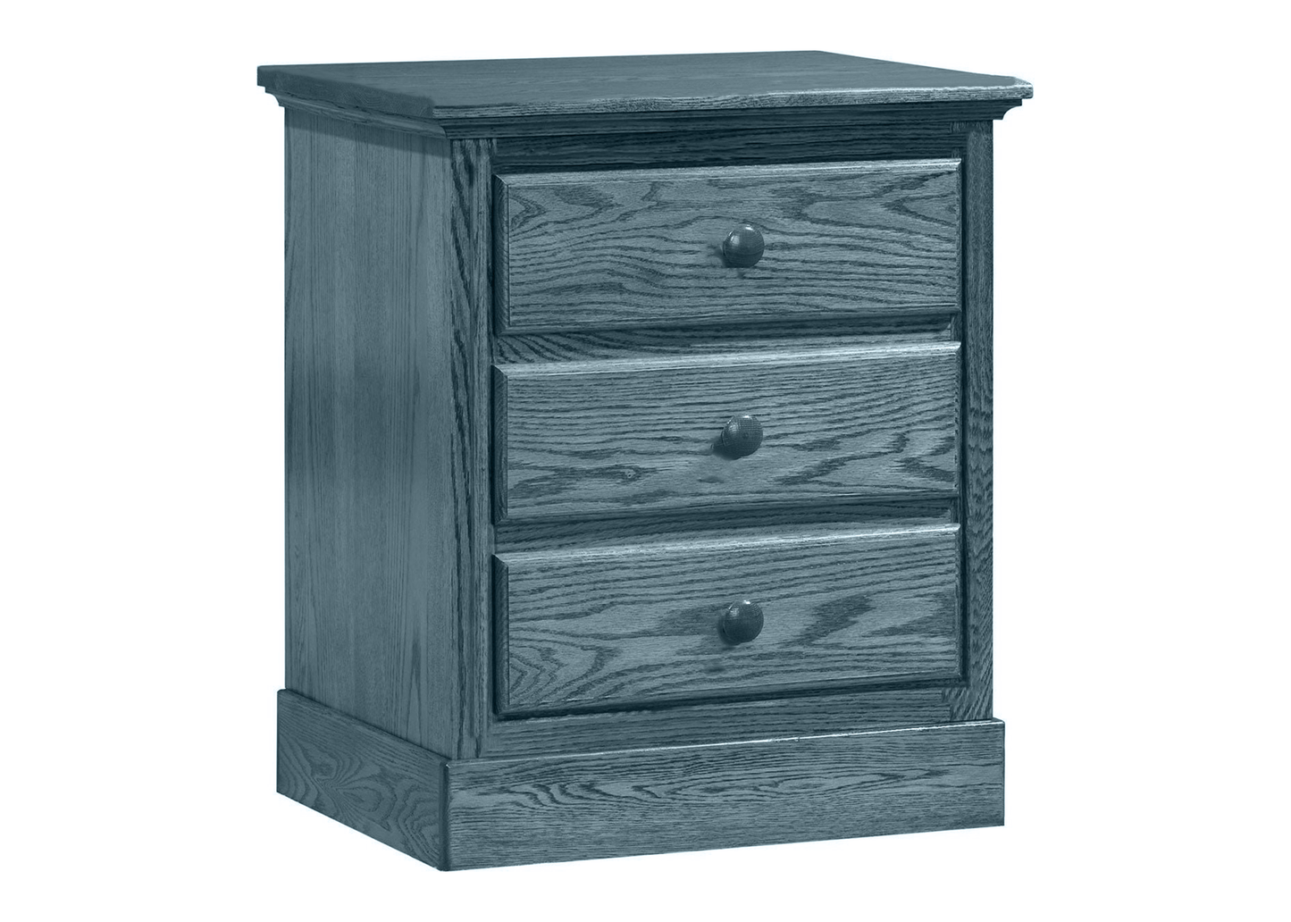 Traditional Solid Oak Wood 3 Drawer Nightstand