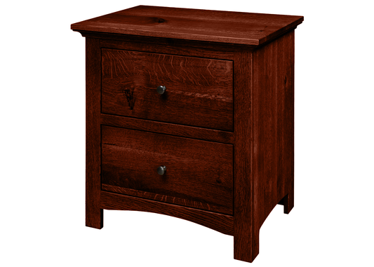 Mission Solid Oak 2-Drawer Nightstand