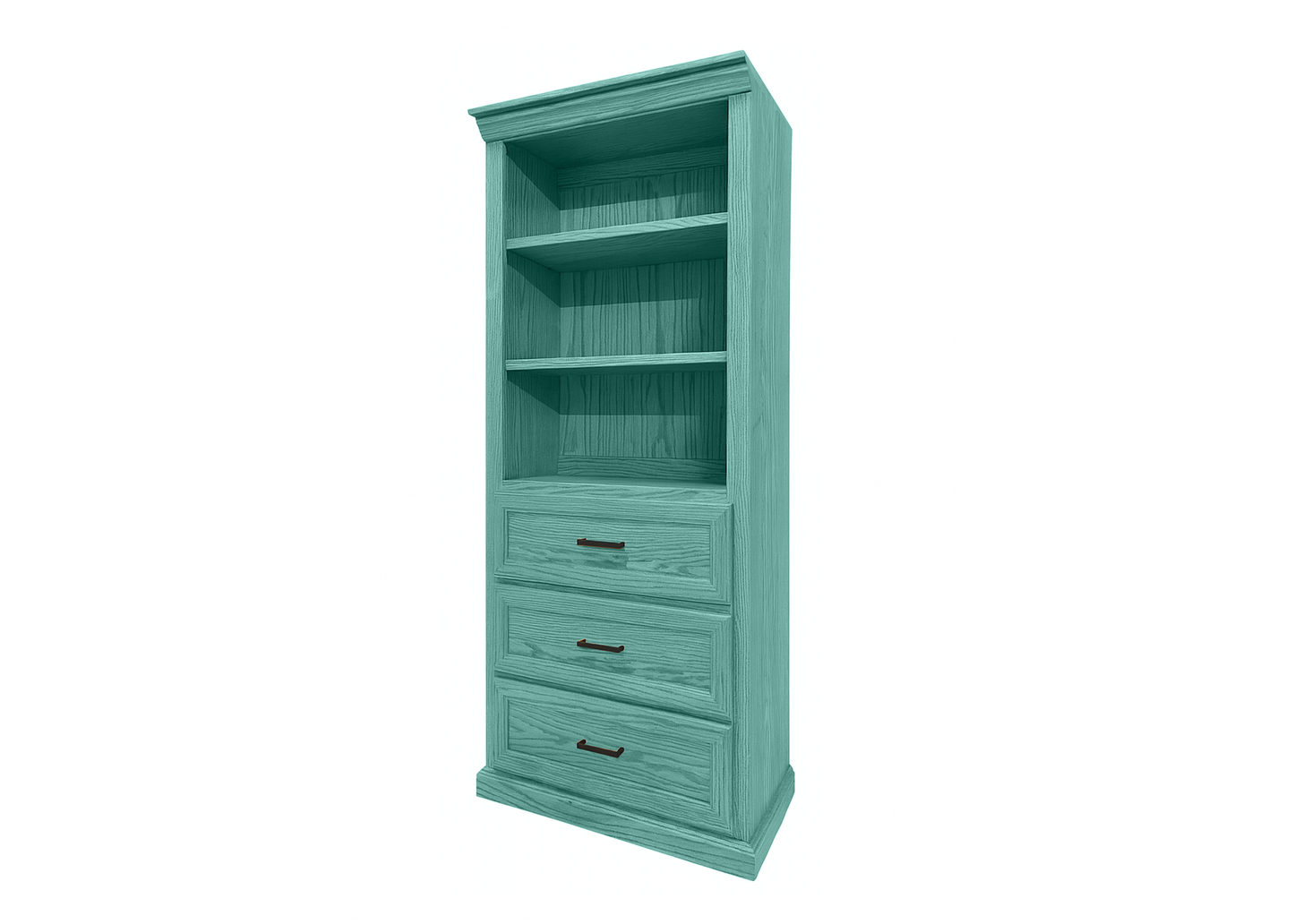Modern Solid Wood Oak Bookcase with Storage