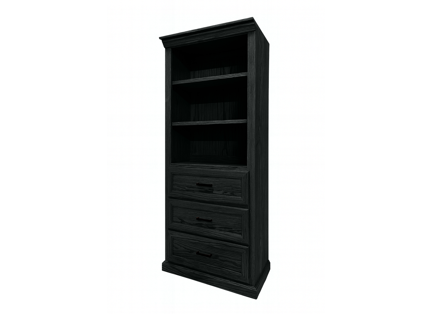 Modern Solid Wood Oak Bookcase with Storage