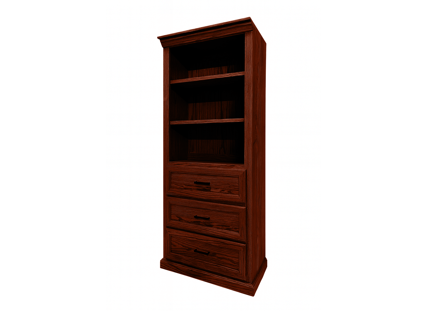 Modern Solid Wood Oak Bookcase with Storage