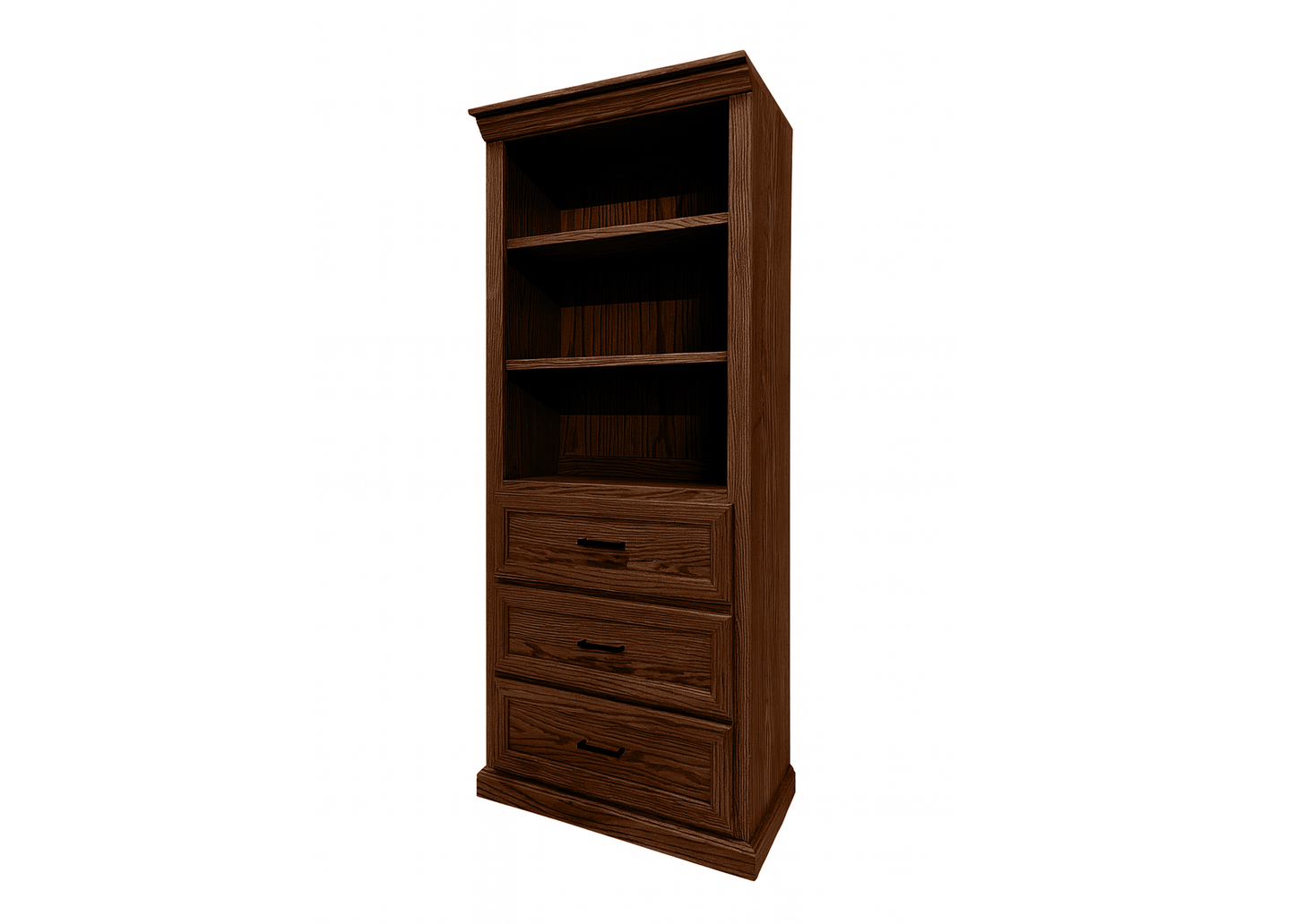 Modern Solid Wood Oak Bookcase with Storage