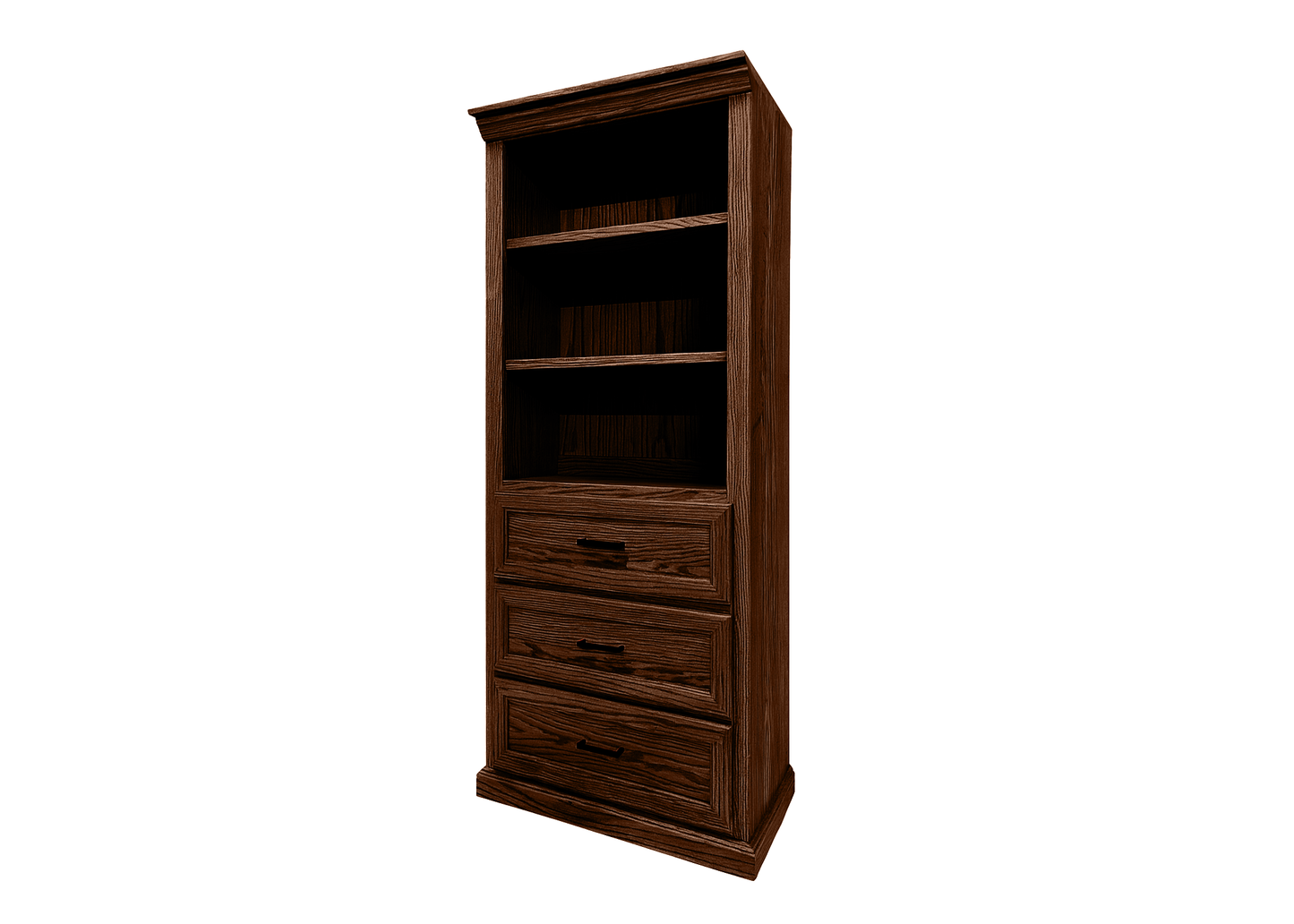 Modern Solid Wood Oak Bookcase with Storage