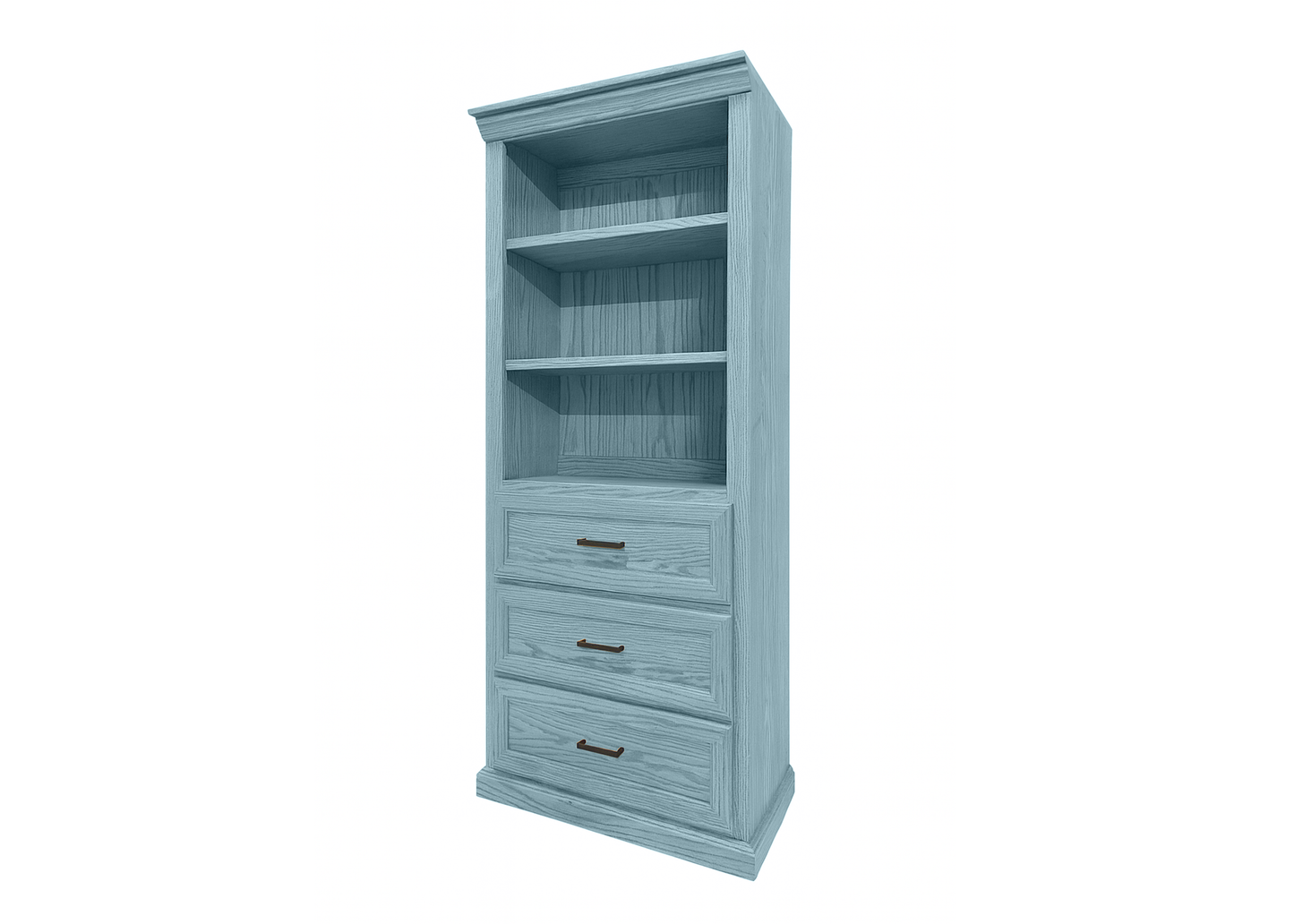 Modern Solid Wood Oak Bookcase with Storage